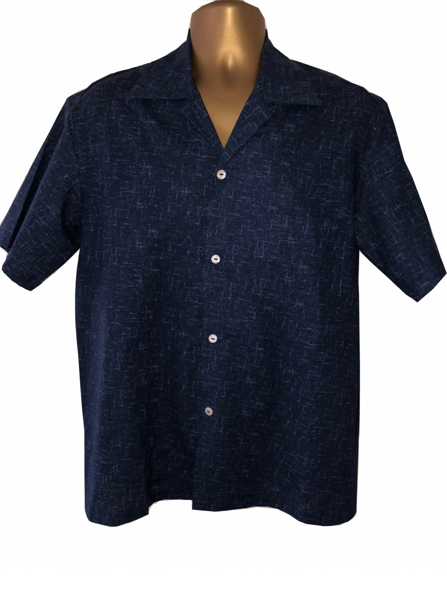 1950s Fleck Shirt for Men - navy - missbamboo.co.uk